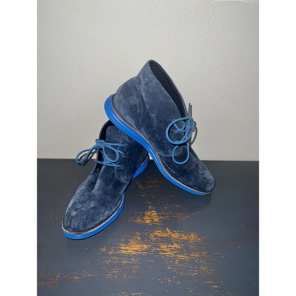 Cole Haan Lunargrand Chukka Boot Blue Suede Womens 8. - Picture 1 of 4